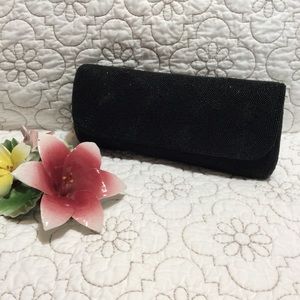 Vintage beaded black clutch